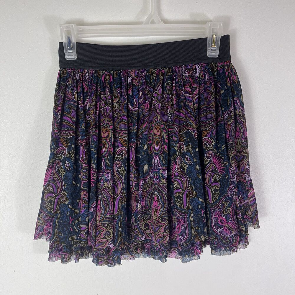 Express Y2K Mini Skirt XS Paisley Grunge Fairycore Whimsigoth 2010 whimsical